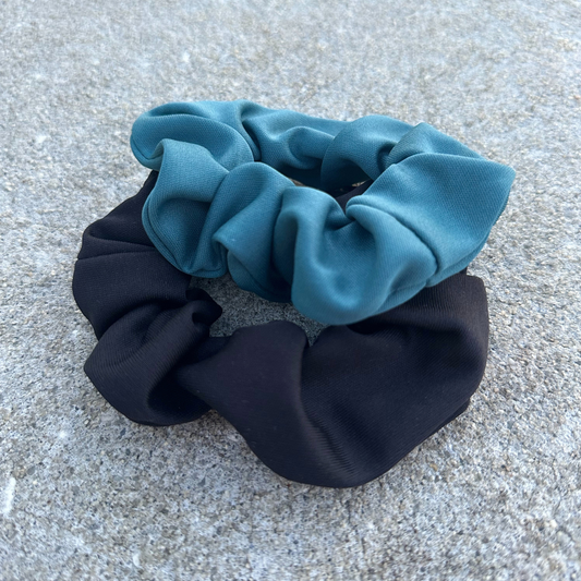 Explorer Hidden Pocket Scrunchie (2-pack) - Black/Dark Teal