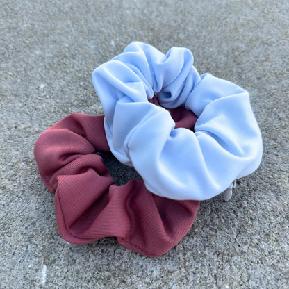 Explorer Hidden Pocket Scrunchie (2-pack) - Light Blue/Dusty Rose